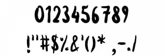 Welix Brush Font OTHER CHARS