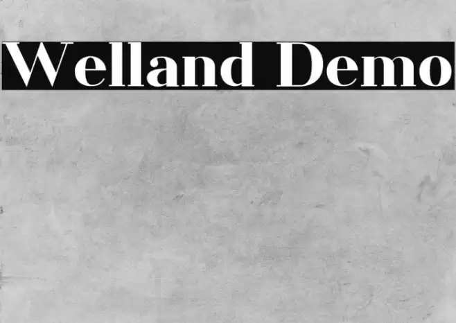 Welland Demo Font examples
