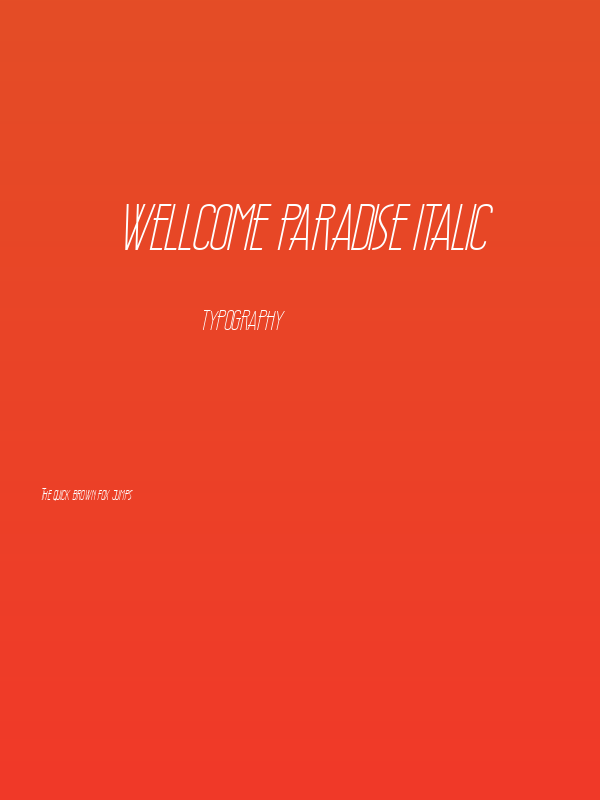 Wellcome Paradise Italic Poster