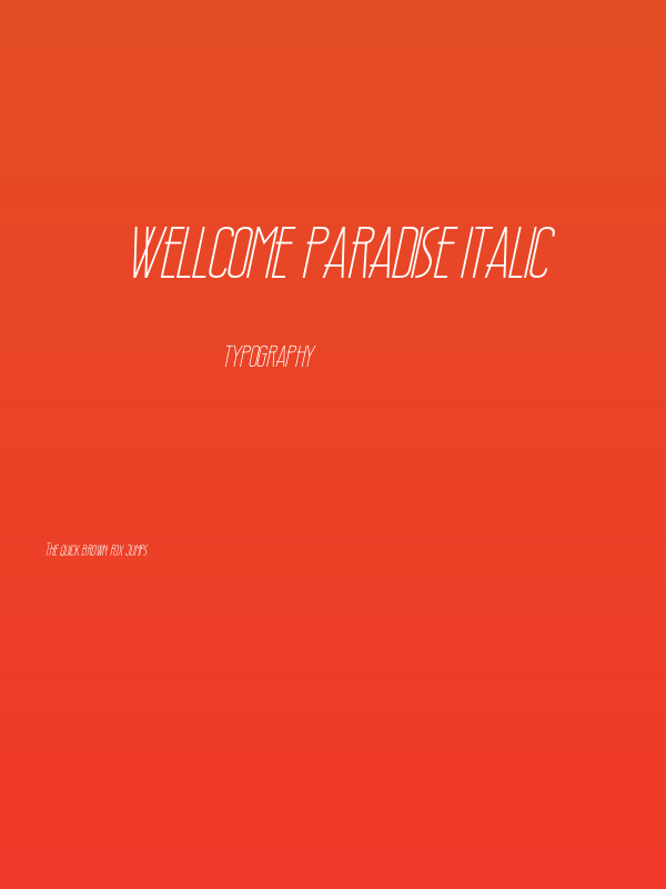 Wellcome Paradise Italic Poster