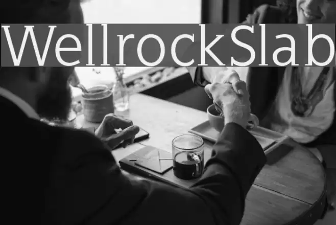 WellrockSlab Schriftart examples