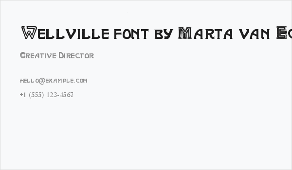 Wellville font by Marta van Eck Business Card