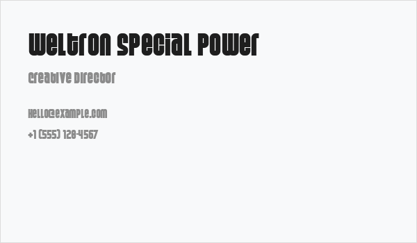 Weltron Special Power Business Card