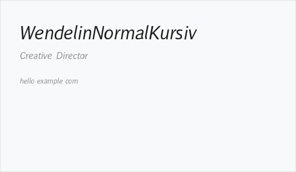 WendelinNormalKursiv Business Card