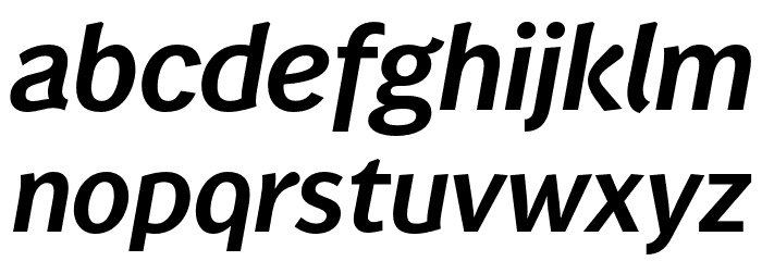 WendelinReduced-BoldItalic Font LOWERCASE