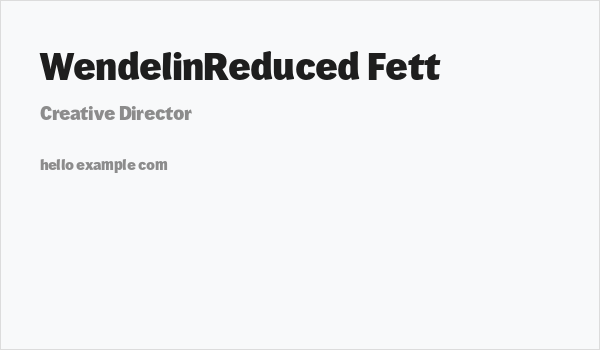 WendelinReduced-Fett Business Card