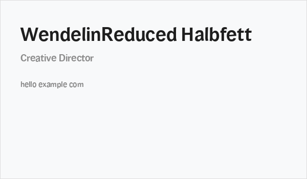 WendelinReduced-Halbfett Business Card