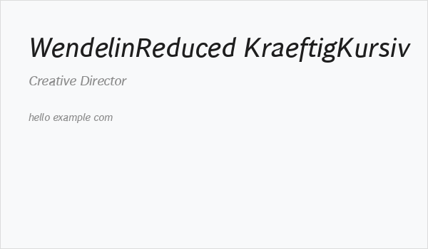 WendelinReduced-KraeftigKursiv Business Card