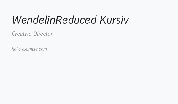 WendelinReduced-Kursiv Business Card