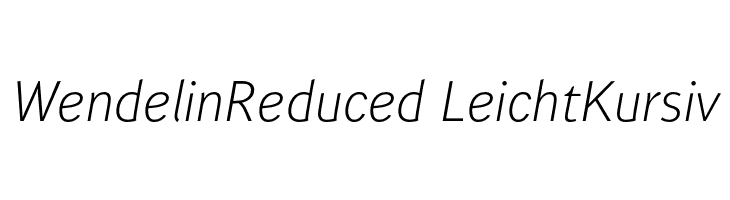 WendelinReduced-LeichtKursiv Font