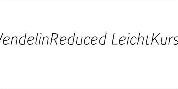WendelinReduced-LeichtKursiv Logo