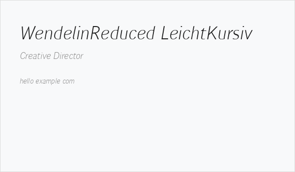 WendelinReduced-LeichtKursiv Business Card