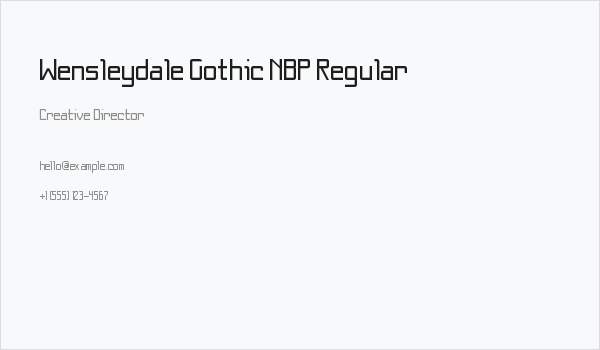 Wensleydale Gothic NBP Regular Business Card