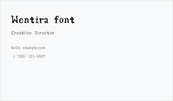 Wentira font Business Card