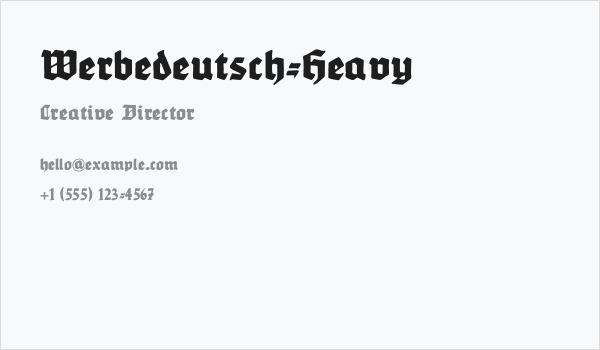 Werbedeutsch-Heavy Business Card