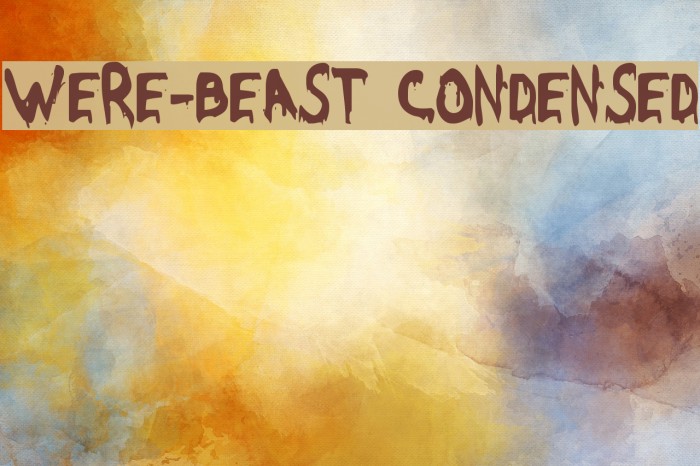 Were-Beast Condensed Font examples