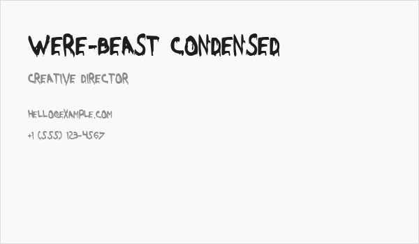 Were-Beast Condensed Business Card