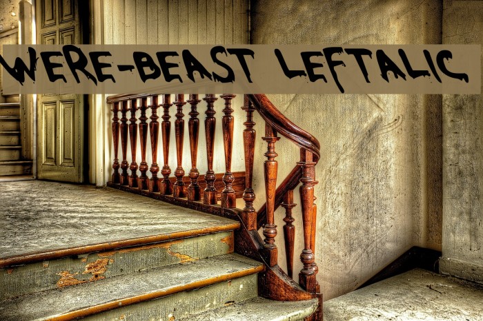 Were-Beast Leftalic Font examples