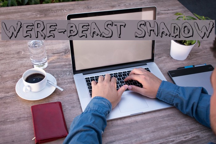 Were-Beast Shadow Font examples
