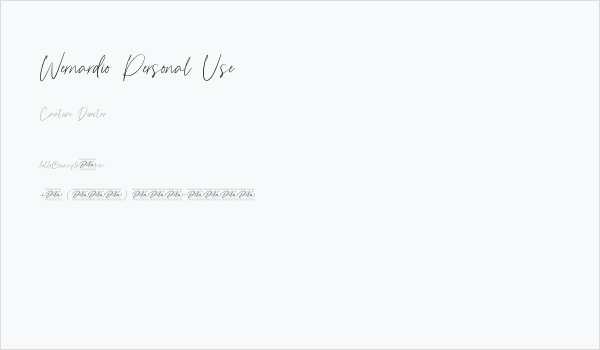 Wernardio Personal Use Business Card