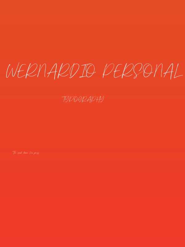 Wernardio Personal Use Poster