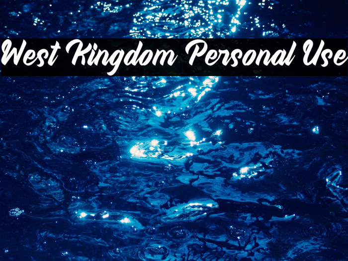 West Kingdom Personal Use Example 1