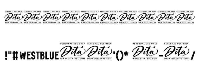 Westblue Personal Use Font OTHER CHARS