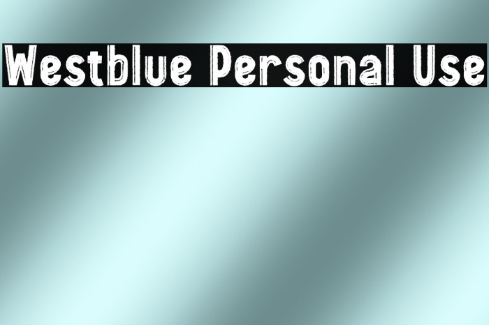 Westblue Personal Use Example 1