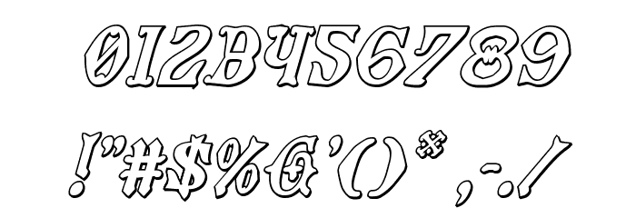 Westdelphia 3D Italic Font OTHER CHARS