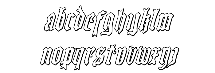 Westdelphia 3D Italic Font LOWERCASE