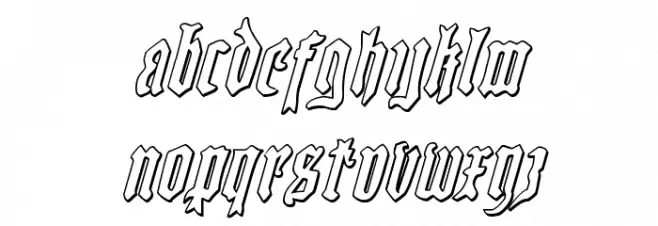 Westdelphia 3D Italic Caratteri MINUSCOLO