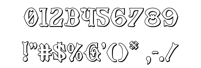 Westdelphia 3D Regular Font OTHER CHARS