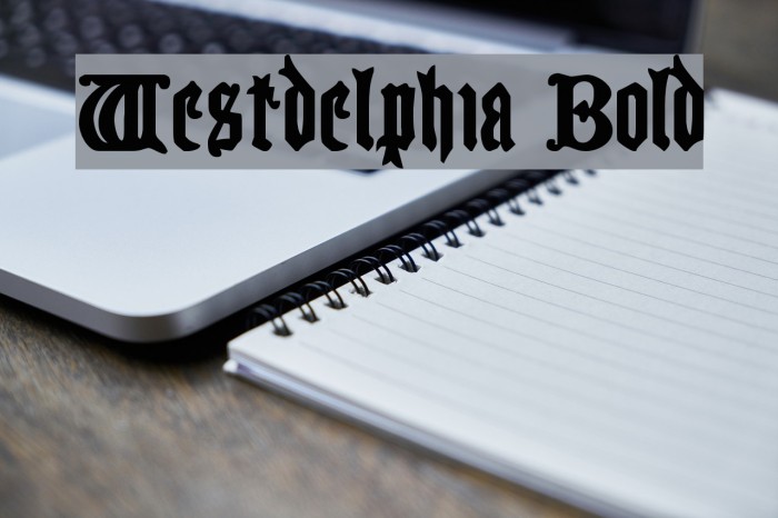 Westdelphia Bold Font examples