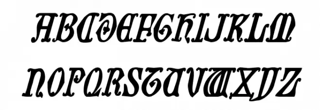 Westdelphia Condensed Italic Шрифта ВЕРХНИЙ
