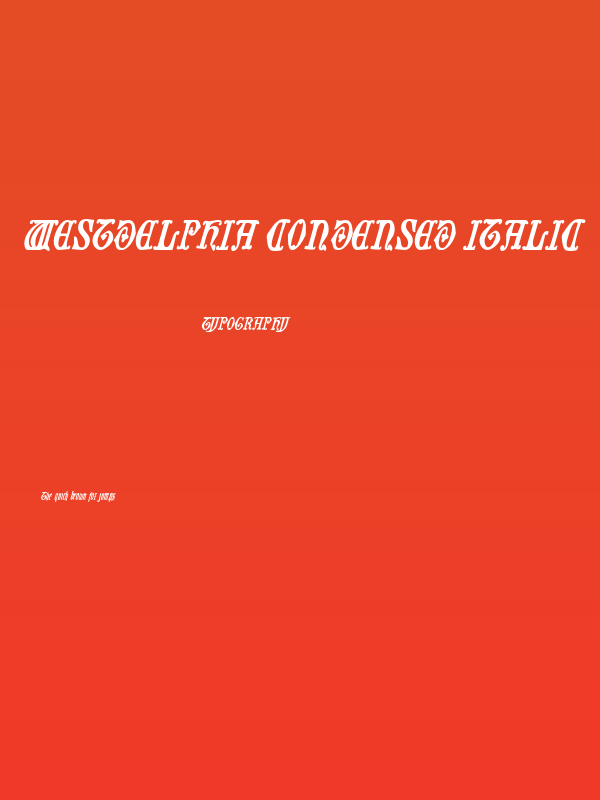 Westdelphia Condensed Italic Poster