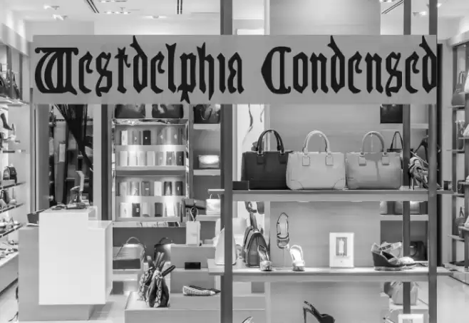 Westdelphia Condensed Font examples