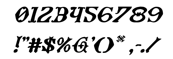 Westdelphia Expanded Italic Font OTHER CHARS