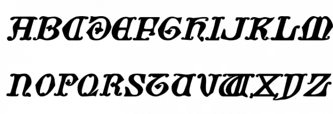 Westdelphia Expanded Italic Шрифта ВЕРХНИЙ