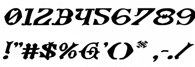 Westdelphia Extra-Expanded Italic Font OTHER CHARS