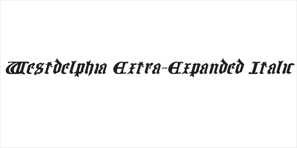 Westdelphia Extra-Expanded Italic Logo