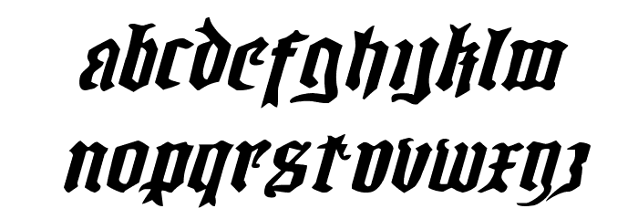 Westdelphia Extra-Expanded Italic Font LOWERCASE