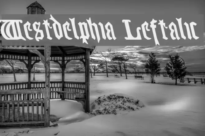 Westdelphia Leftalic Font examples