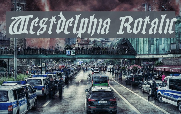 Westdelphia Rotalic Font examples