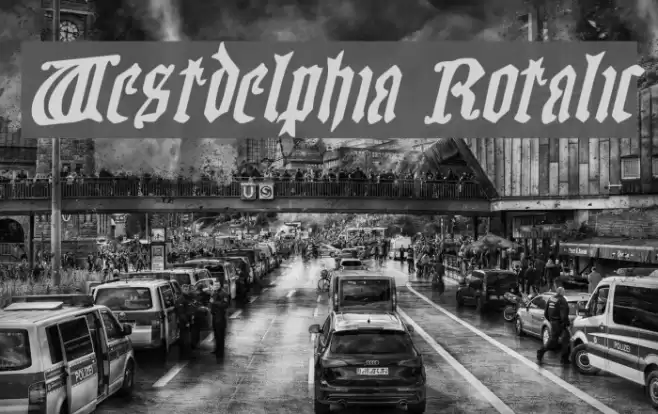 Westdelphia Rotalic Font examples