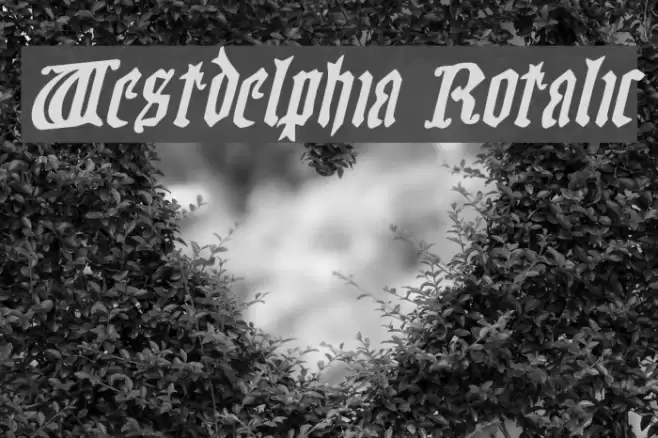 Westdelphia Rotalic Font examples