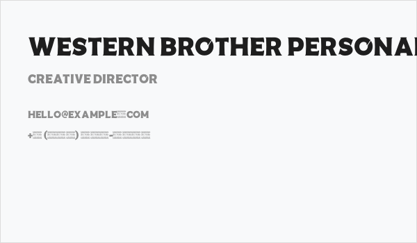 Western Brother Personal Use Business Card