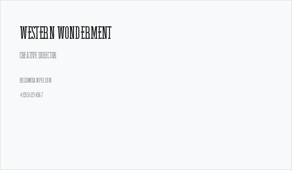 Western Wonderment Business Card