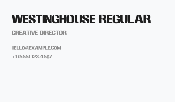 Westinghouse Regular Business Card