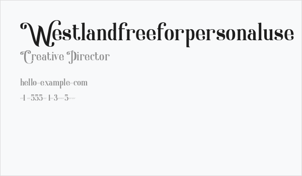 Westlandfreeforpersonaluse Business Card
