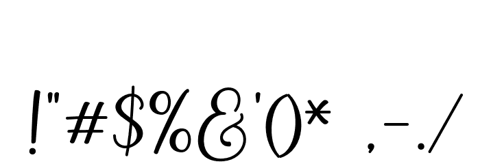 WestlineScriptDemo Font OTHER CHARS